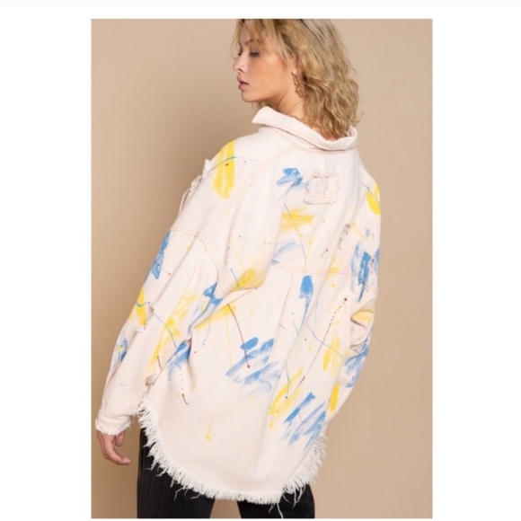 1 medium left 😁New boutique Pol distressed hem twill jacket - Picture 8 of 17